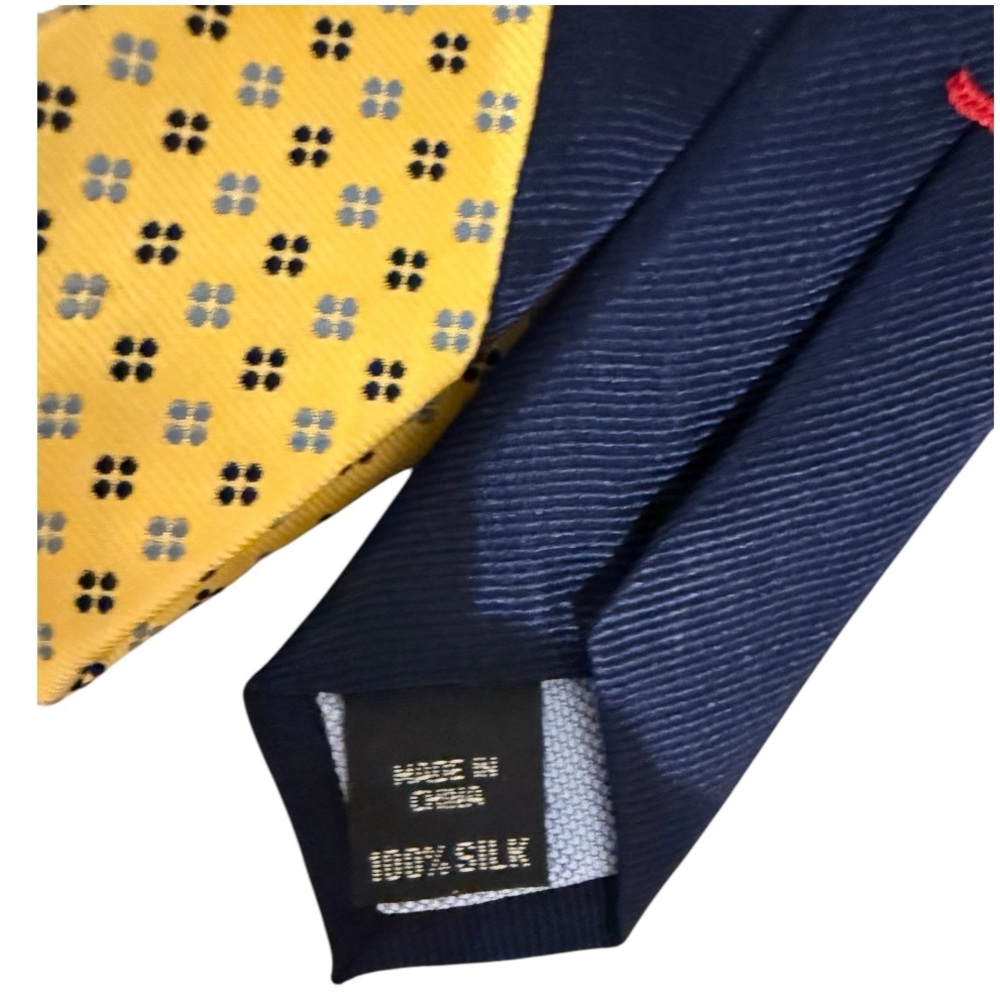 Tommy Hilfiger Tie Necktie Yellow Light Blue